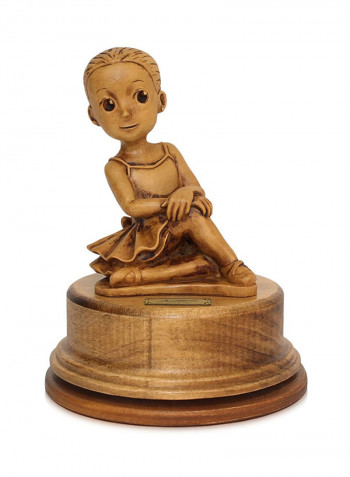 Wooden Spinning Sitting Dancer Music Box