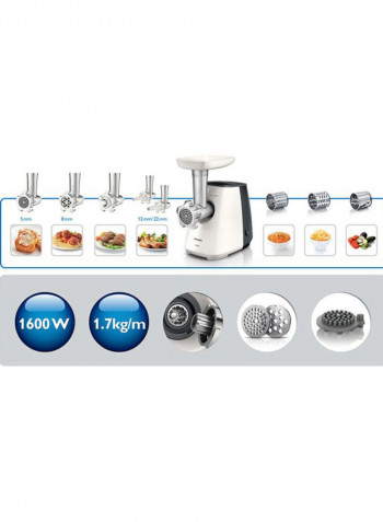 Daily Collection Meat Mincer 1600W HR2712/30 White/Black/Silver