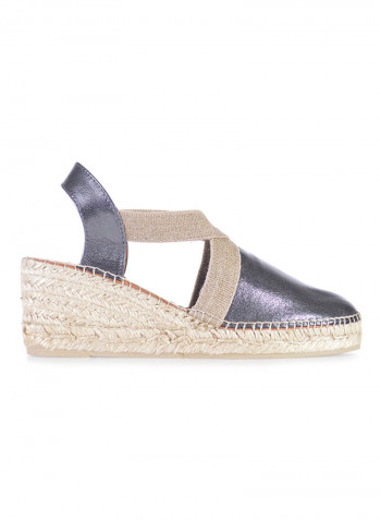 Tossa Leather Elastic Strap Wedge Espadrille Lead