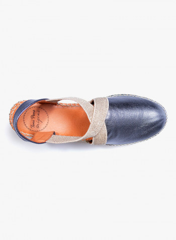 Tossa Leather Elastic Strap Wedge Espadrille Lead