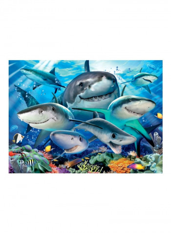 300-Piece Smiling Sharks Jigsaw Puzzle Set 13225