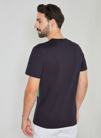 Colourblock Crew Neck T-Shirt Navy/Green