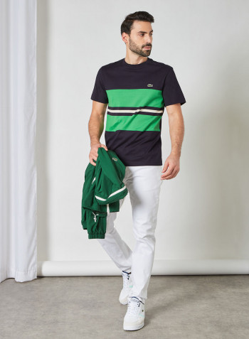 Colourblock Crew Neck T-Shirt Navy/Green