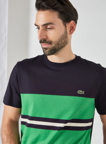 Colourblock Crew Neck T-Shirt Navy/Green
