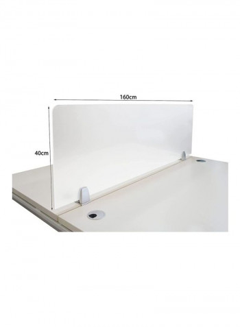 Desk Privacy Divider White 160x40x1.5cm