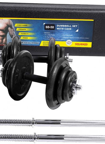 Adjustable Dumbbells Set With Case 50kg