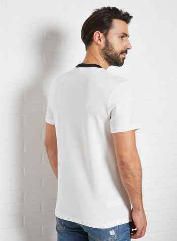 Contrast Crew Neck T-Shirt Flour/Abysm