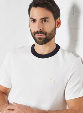 Contrast Crew Neck T-Shirt Flour/Abysm