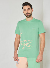 Crocodile Print Organic Cotton T-Shirt Green