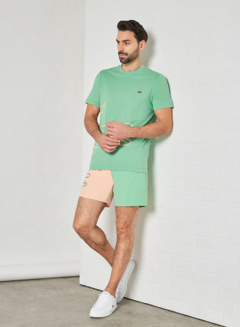 Crocodile Print Organic Cotton T-Shirt Green