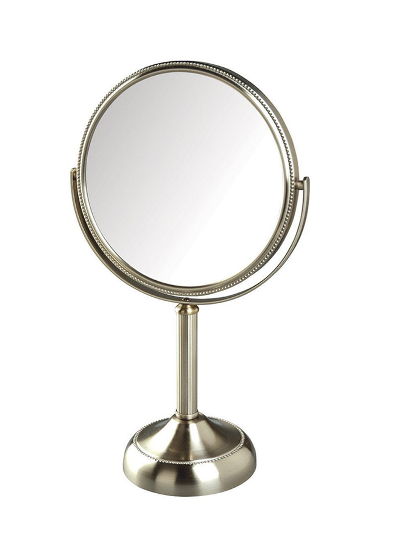 Magnifiying Tabletop Vanity Mirror Silver/Clear 14.5inch