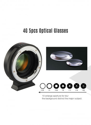 NF-M43X Camera Lens Mount Adapter Black/Silver