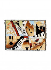 Printed Throw Blanket Brown/Black/White 72x54inch