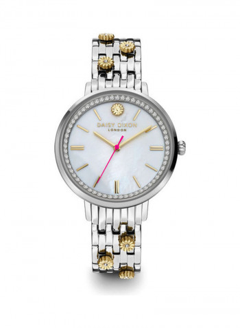 Women's Silver Bracelet Watch With White Mother Of Pearl Dial
