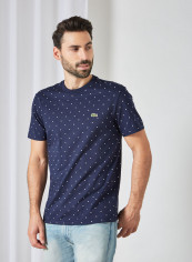 All-Over Dot Print T-Shirt Navy Blue