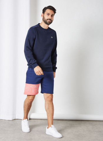 Colourblock Fleece Shorts Blue