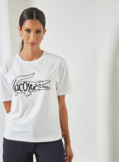 Crocodile Print Cotton T-Shirt White reviews Crocodile Print Cotton T-Shirt White