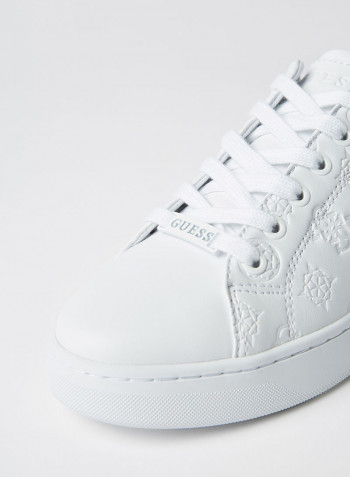 Riyan All-Over Logo Engraved Sneakers White