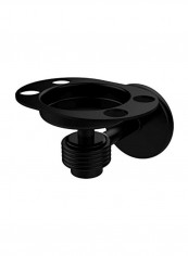 Satellite Orbit Tumbler And Toothbrush Holder Black 4.5x3.5x3inch