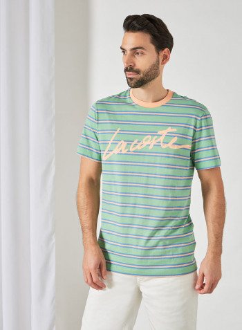 Striped Crew Neck T-Shirt Green