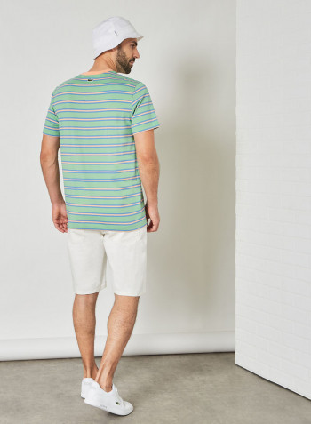 Striped Crew Neck T-Shirt Green