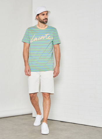 Striped Crew Neck T-Shirt Green