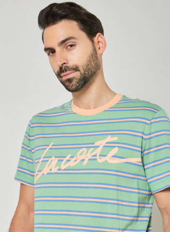 Striped Crew Neck T-Shirt Green