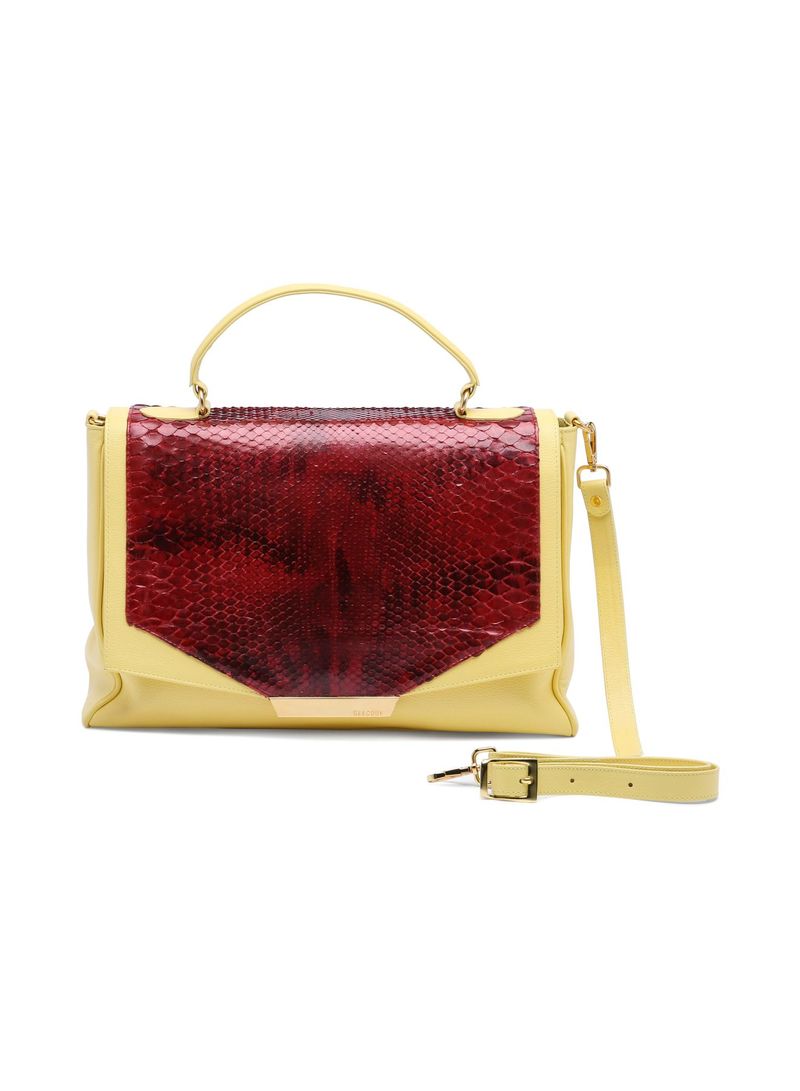 Lady Code Satchel Bag Yellow/Red