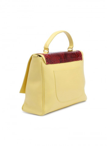 Lady Code Satchel Bag أصفر/أحمر