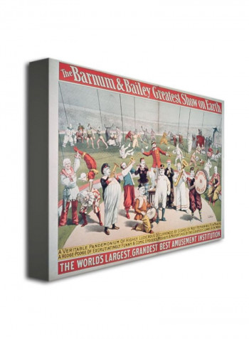 Barnum And Bailey Greatest Show On Earth Canvas Wall Art Multicolour 18 x 24inch