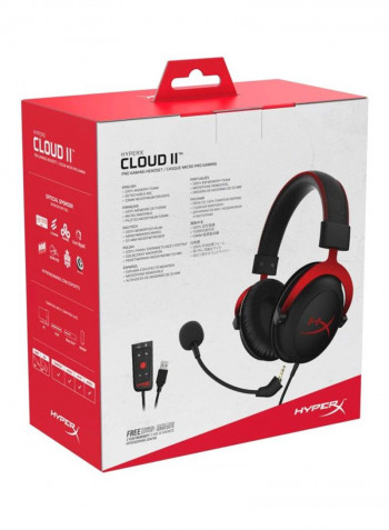Cloud II Wired Over-Ear Gaming Headphones For PS4/PS5/XOne/XSeries/NSwitch/PC Black/Red