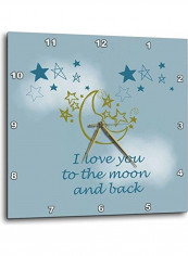 I Love You To The Moon And Back Printed Analog Wall Clock Multicolour 15x15x0.1inch