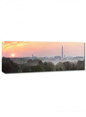 Morning Fog Over Potomac Canvas Wall Art Multicolour 8 x 24inch