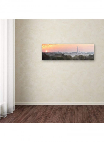 Morning Fog Over Potomac Canvas Wall Art Multicolour 8 x 24inch