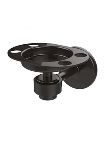 Orbit One Collection Tumbler And Toothbrush Holder Brown