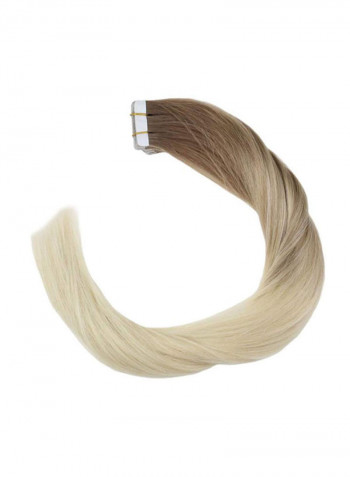 20-Piece Straight Human Hair Extension Brown/Blonde 22inch