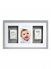 Handprint And Footprint Desktop Photo Frame Grey/White/Brown 16.56x9.50x1.38inch