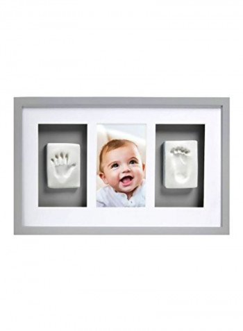 Handprint And Footprint Desktop Photo Frame Grey/White/Brown 16.56x9.50x1.38inch