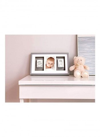 Handprint And Footprint Desktop Photo Frame Grey/White/Brown 16.56x9.50x1.38inch