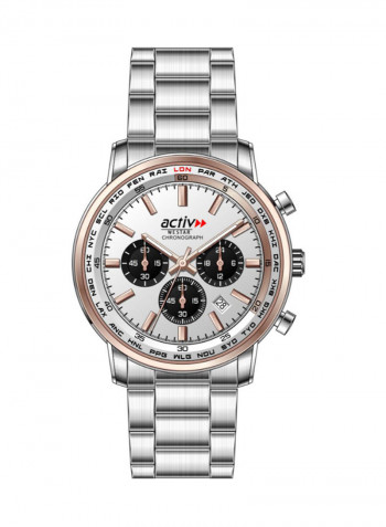 Men's Stainless Steel Quartz Analog Wrist Watch With Calender Display 90216SPN607