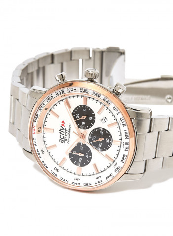 Men's Stainless Steel Quartz Analog Wrist Watch With Calender Display 90216SPN607