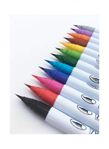 12-Piece Zig Clean Colour Real Brush Markers Multicolour