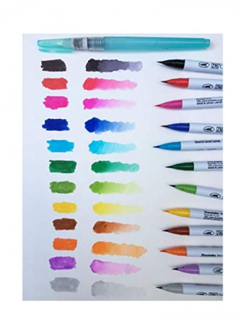 12-Piece Zig Clean Colour Real Brush Markers Multicolour