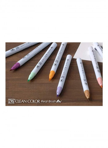 12-Piece Zig Clean Colour Real Brush Markers Multicolour