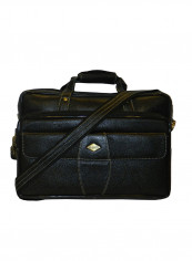 Genuine Leather Designer Office Bag For Travel Black