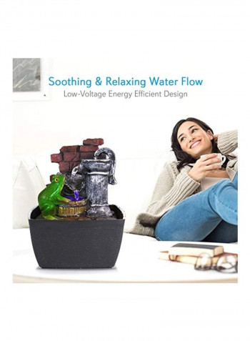 3-Tier Desktop Electric Water Fountain Decor With LED SLTWF54LED Multicolour 4.7x6.7x5.1inch