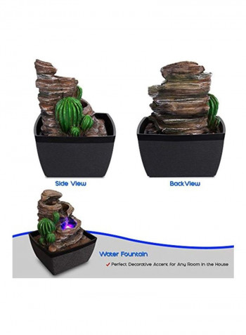 3-Tier Tabletop Water Fountain Brown/Green/Blue 4.7x6.7x5.1inch