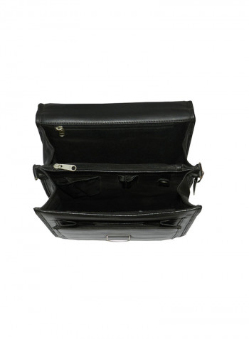 Genuine Leather Designer Crossbody Bag Black