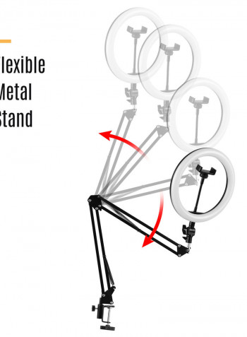 LED Ring Light With Flexible Stand Black