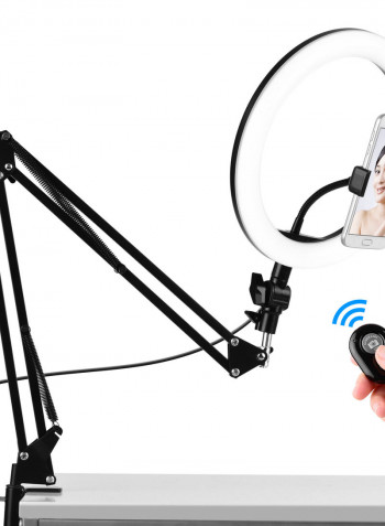 LED Ring Light With Flexible Stand Black